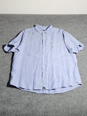 UNTUCKit Men's Short Sleeve Linen Button-Down Shirt in Size XXL